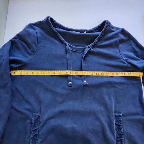 Soft Surroundings Blue Pull on Cotton Spandex Top with Gathered Trim Size 2X - Picture 8 of 10